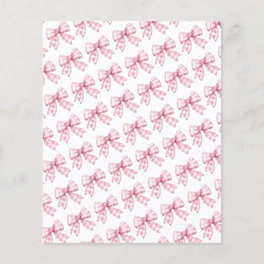 Budget Pink Gingham Bow Baby Shower Picnic (Rückseite)