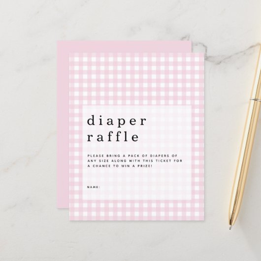 Budget Pink Gingham Diaper Raffelgehäuse (Vorderseite/Rückseite Beispiel)