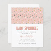 Budget Pink Girl Baby Sprinkle Muster Einladung (Vorne/Hinten)