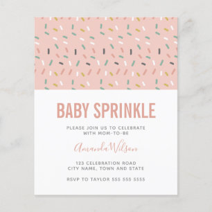Budget Pink Girl Baby Sprinkle Muster Einladung