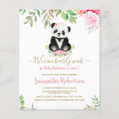 Budget Pink Girl Bear Foto Kinderdusche Einladung (Vorderseite)