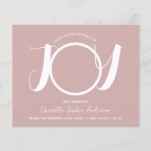 Budget Pink Girl Drei-Foto-Geburtserklärung (Vorderseite)