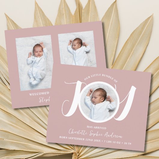 Budget Pink Girl Drei-Foto-Geburtserklärung