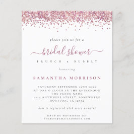 Budget Pink Glitzer Brautparty Einladung