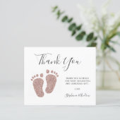 Budget Pink Glitzer Feet Baby Dusche Vielen Dank (Stehend Vorderseite)