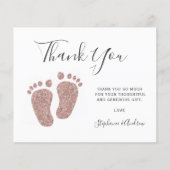 Budget Pink Glitzer Feet Baby Dusche Vielen Dank (Vorderseite)