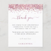 Budget Pink Glitzer Foto Sweet 16 Danke (Vorderseite)