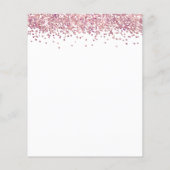 Budget Pink Glitzer Kinderdusche Einladung (Rückseite)