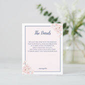 BUDGET Pink Glitzer Navy Floral Wedding DETAILS (Stehend Vorderseite)