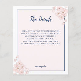 BUDGET Pink Glitzer Navy Floral Wedding DETAILS