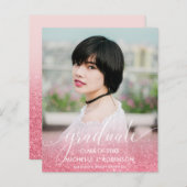 BUDGET PINK Glitzer Ombre Girly Foto Abschluss (Vorne/Hinten)