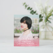 BUDGET PINK Glitzer Ombre Girly Foto Abschluss (Stehend Vorderseite)