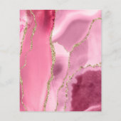 Budget Pink Gold Agate Moderne Hochzeit Einladung (Rückseite)