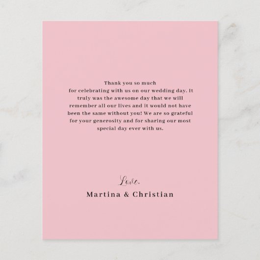 Budget Pink Gold Brush Wedding (Rückseite)