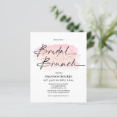 Budget Pink Gold Elegant Bridal Brunch Einladung (Stehend Vorderseite)