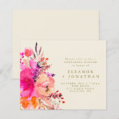 Budget Pink Gold Floral Probe Dinner einladen (Vorne/Hinten)