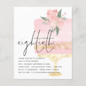 Budget Pink Gold Geburtstag Kuchen 80. Party Einla (Vorderseite)