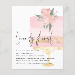 Budget Pink Gold Geburtstagskuchen 21. Party Einla