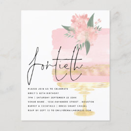 Budget Pink Gold Geburtstagskuchen 40. Party Einla