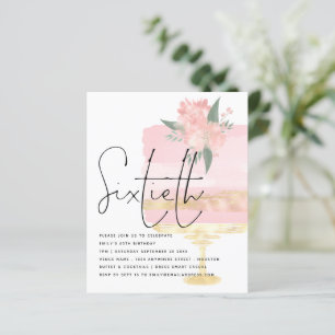Budget Pink Gold Geburtstagskuchen 60. Party Einla
