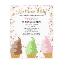 Budget Pink Ice Creme Party Geburtstag Einladung