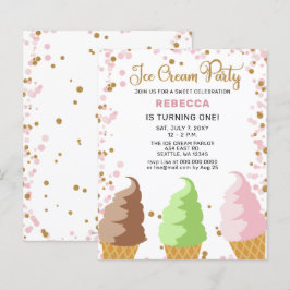 Budget Pink Ice Creme Party Geburtstag Einladung
