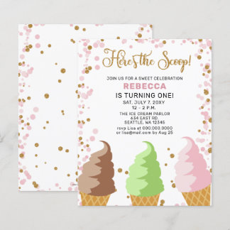 Budget Pink Ice Creme Party Geburtstag Einladung