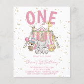 Budget Pink Karneval Circus Kid's 1. Geburtstag (Vorderseite)