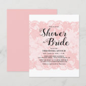 Budget Pink Lace Bridal Shower Invitation (Vorne/Hinten)