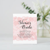 Budget Pink Lace Bridal Shower Invitation (Stehend Vorderseite)