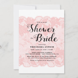 Budget Pink Lace Bridal Shower Invitation Einladung