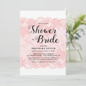 Budget Pink Lace Bridal Shower Invitation Einladung (Stehend Vorderseite)