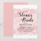 Budget Pink Lace Bridal Shower Invitation Einladung (Vorne/Hinten)