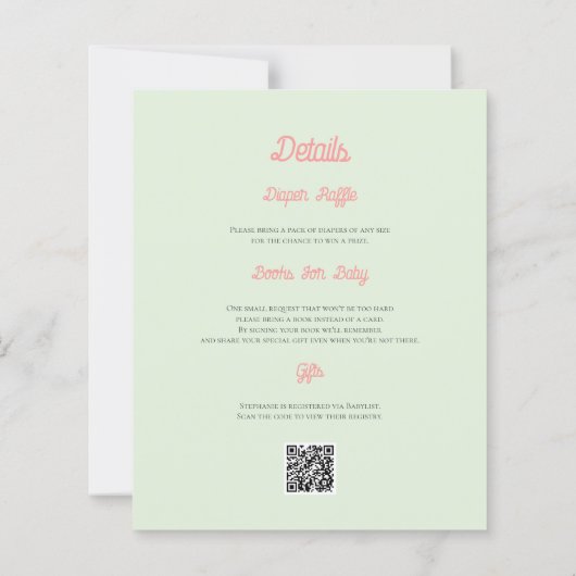 Budget Pink Lemonade Oh Baby Dusche QR Code (Rückseite)