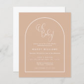 Budget Pink Minimalistisch Script Arch Oh Baby Dus (Vorne/Hinten)