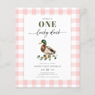 Budget Pink One Lucky Duck Girl 1. Geburtstag