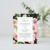 Budget Pink & Peach Floral & Greenery Wedding Blac (Stehend Vorderseite)