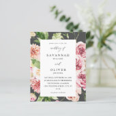 Budget Pink & Peach Floral & Grüne Hochzeit Grau (Stehend Vorderseite)