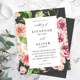 Budget Pink & Peach Floral & Grüne Hochzeit Grau