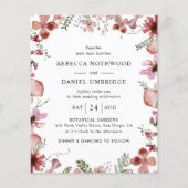 Budget Pink Peach Minimalistisch Hochzeit Einladun (Vorderseite)