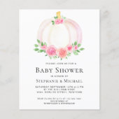 Budget Pink Pumpkin Couples Kinderdusche Einladung (Vorderseite)