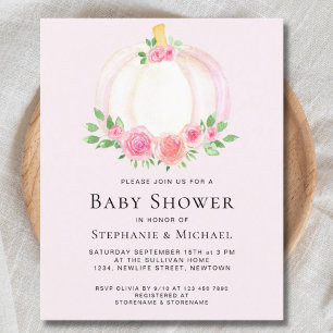 Budget Pink Pumpkin Couples Kinderdusche Einladung