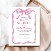 Budget Pink Ribbon Wasserfarbe Bow Girl Babydusche Flyer