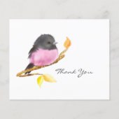 Budget Pink Robin Bird Jeden Anlaß Danke Karte (Vorderseite)
