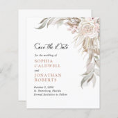 Budget Pink Rose Eleganage Foliage Save the Date (Vorne/Hinten)