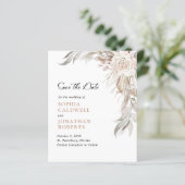 Budget Pink Rose Eleganage Foliage Save the Date (Stehend Vorderseite)