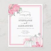 Budget Pink & Silver Pumpkin Wedding Party Einladu (Vorderseite)