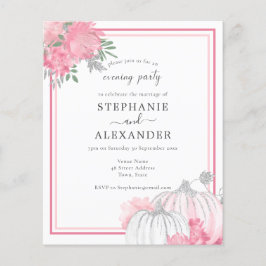 Budget Pink & Silver Pumpkin Wedding Party Einladu