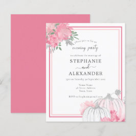 Budget Pink & Silver Pumpkin Wedding Party Einladu