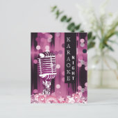 Budget Pink Sweet 16 Karaoke Einladung (Stehend Vorderseite)